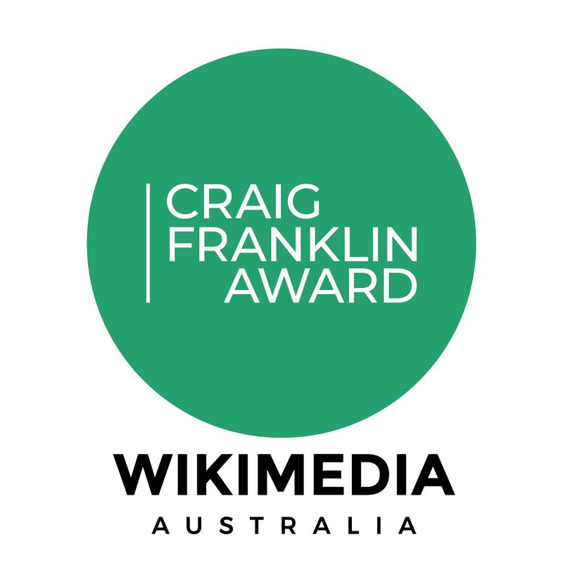 Craig Franklin Award 2023 Wikimedia Australia